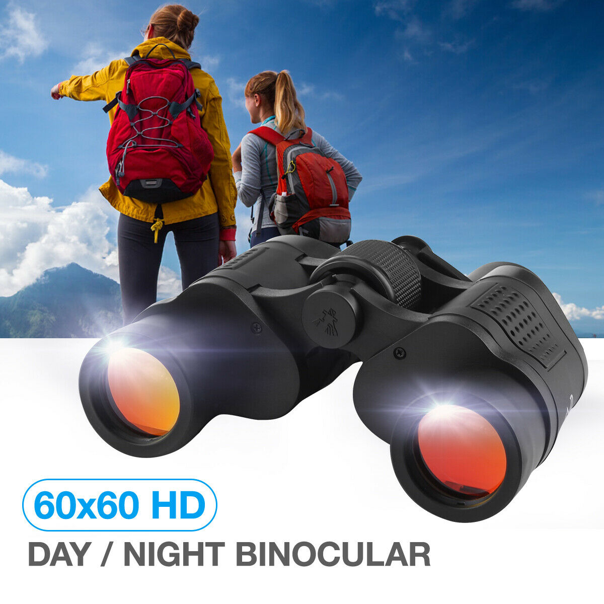 Best 60x60 High Power Binoculars With Coordinates Portable Telescope LowLight Night Vision For Hunting Sports Travel Sightseeing/
