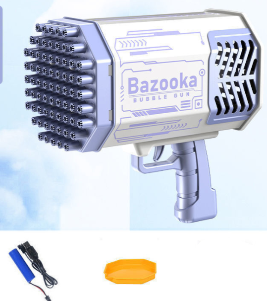 Best Bubble Gun Rocket 69 Holes Soap Bubbles Machine Gun Shape Automatic Blower With Light Toys For Kids Pomperos
