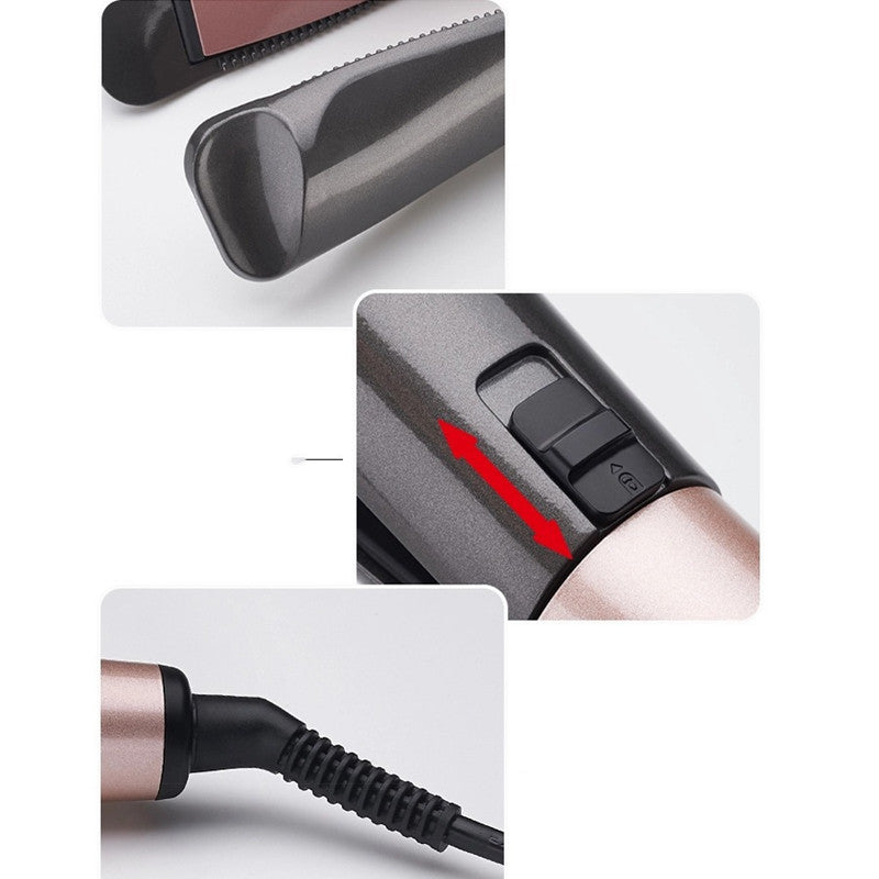 2 In 1 Hair Straightener And Curler Curling Iron For All Hair Types Tourmaline Ceramic Twisted Flat Iron