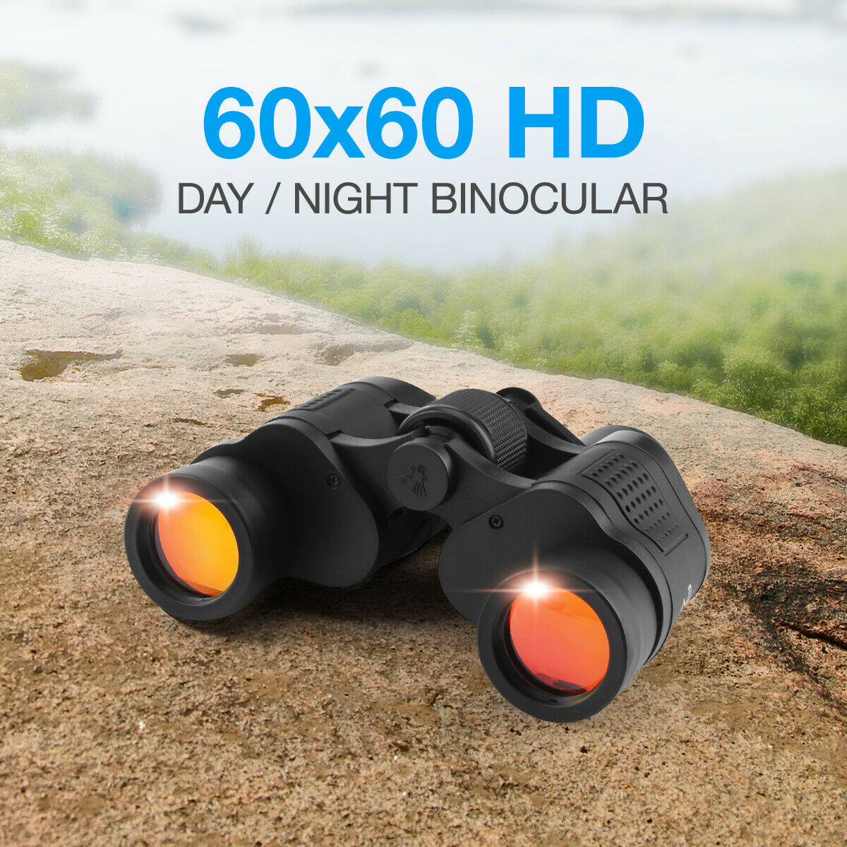 Best 60x60 High Power Binoculars With Coordinates Portable Telescope LowLight Night Vision For Hunting Sports Travel Sightseeing/