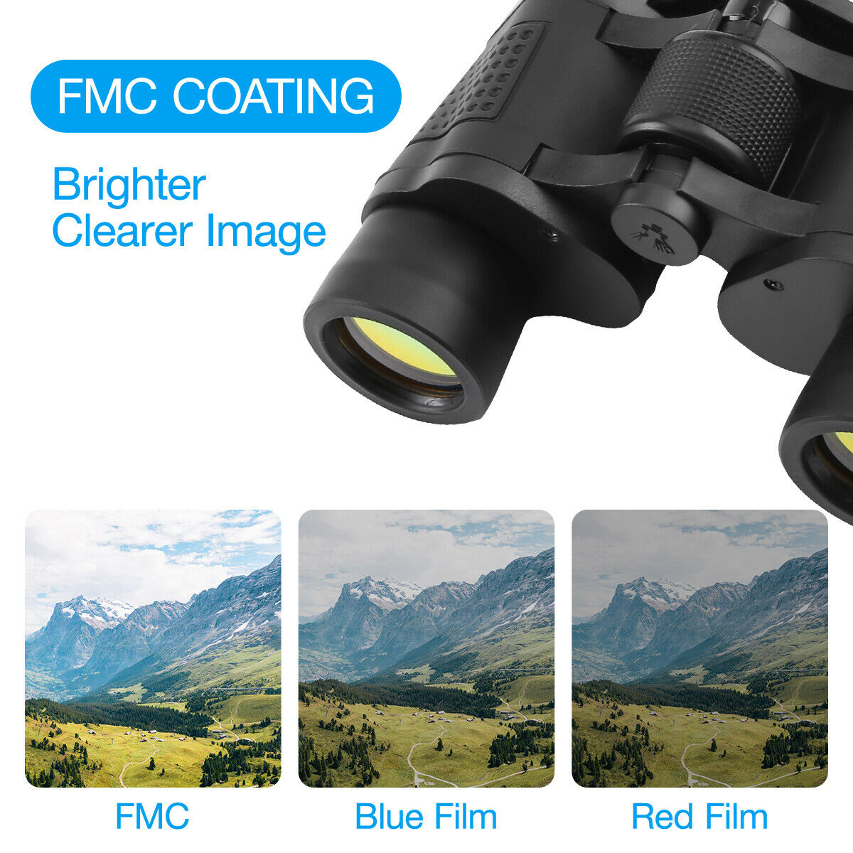 Best 60x60 High Power Binoculars With Coordinates Portable Telescope LowLight Night Vision For Hunting Sports Travel Sightseeing/