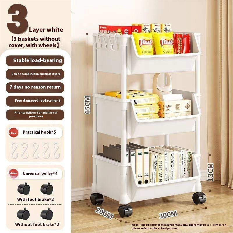 Household Multi-layer Storage Rack With Wheels