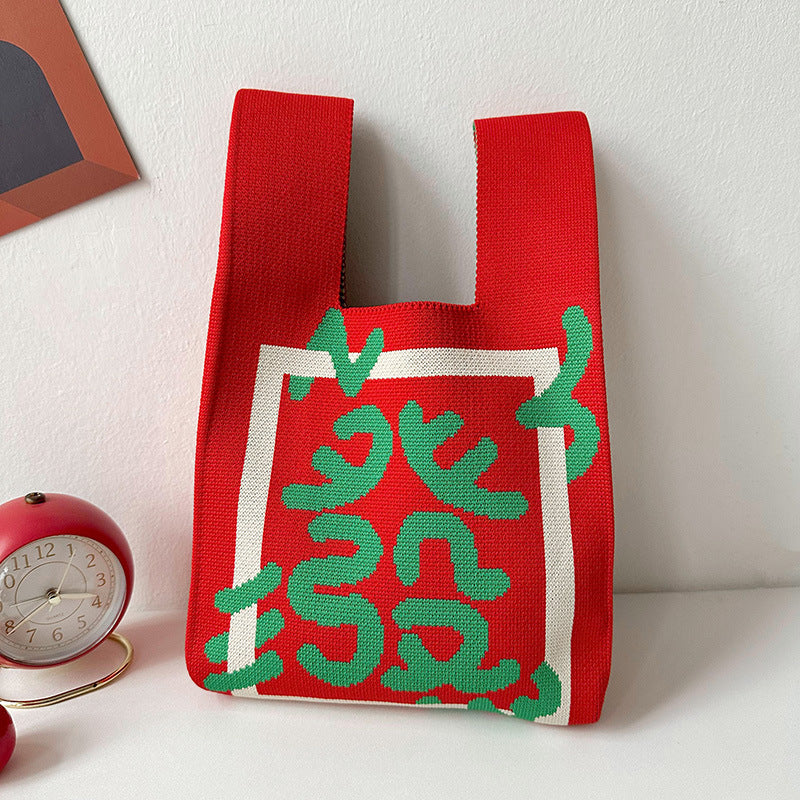 Dragon Red Festive Knitted High-grade New Year Small Gift Shoulder Bag