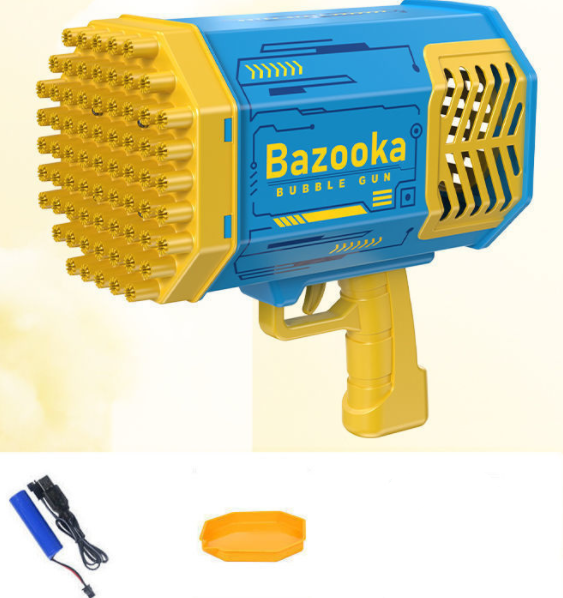 Best Bubble Gun Rocket 69 Holes Soap Bubbles Machine Gun Shape Automatic Blower With Light Toys For Kids Pomperos