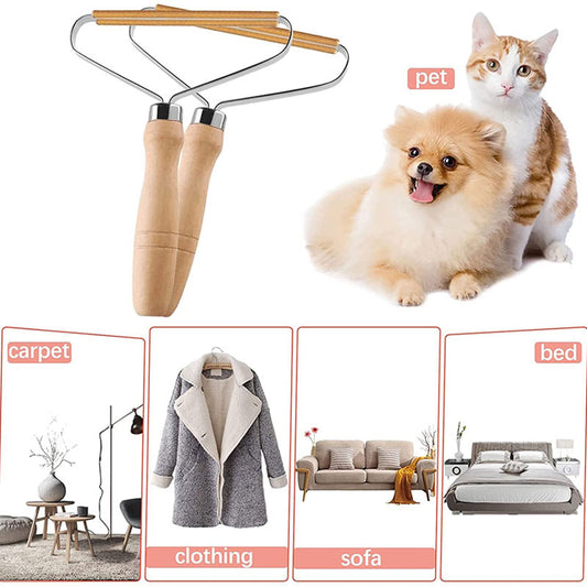 Best Hair Remover Dog Fur Remover Manual Sweater Dry Cleaner Clothes Stick Dog Cat Hair Remover With Wooden Handle Pet Supplies