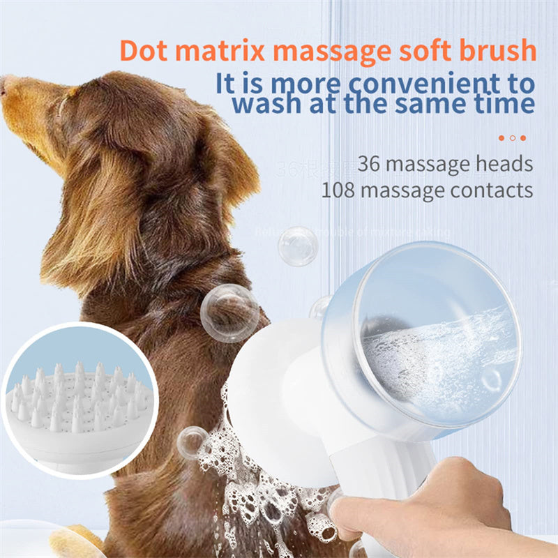 Pet Bath Brush and Pet Dog Cat Automatic Foaming Grooming Massage Brush.