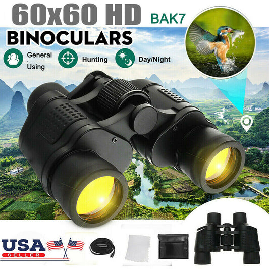 Best 60x60 High Power Binoculars With Coordinates Portable Telescope LowLight Night Vision For Hunting Sports Travel Sightseeing/